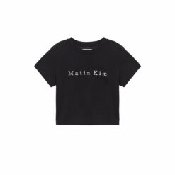 MATIN EMBROIDERY LOGO CROP TOP IN BLACK