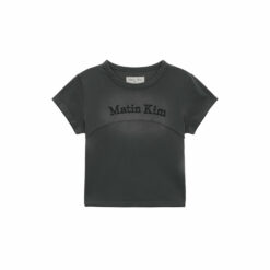 PIGMENT CUT OUT LOGO CROP TOP IN CHARCOAL